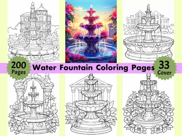 200 Fountain Coloring Pages for Adults: A Complete Digital Resource for Creativity, Publishing & Mindful Relaxation