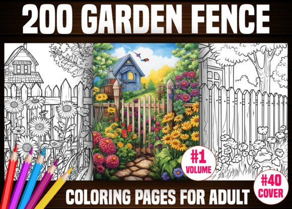200 Garden Fence Coloring Pages - KDP
