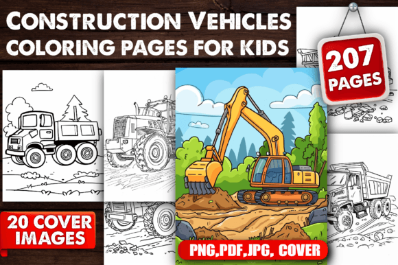 207 Construction Vehicles Coloring Pages