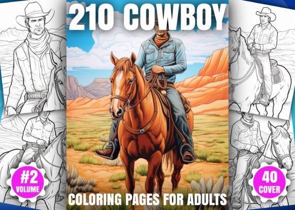 210 Cow Boy Coloring Pages - KDP