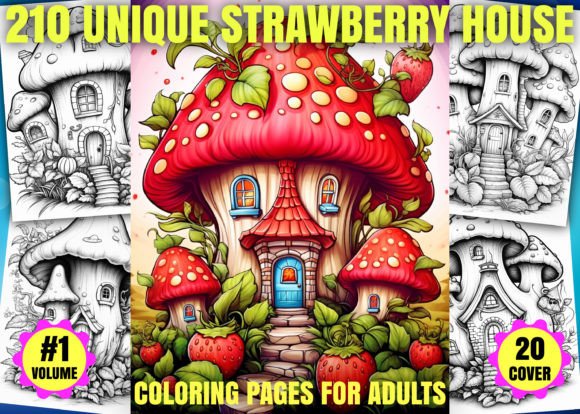 210 Unique Strawberry House Coloring-KDP