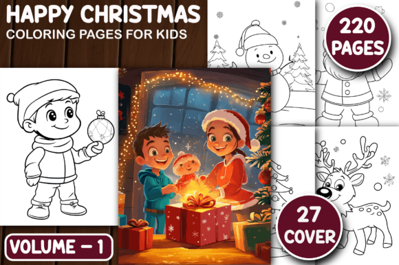 220 Happy Christmas Coloring Pages V - 1