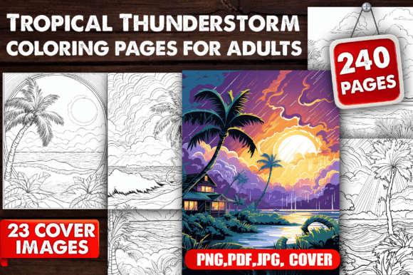 240 Tropical Thunderstorm Coloring Pages