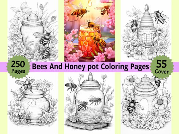 250 Honey Bee Coloring Book for Adults: A Calming, Creative Resource for Mindful Relaxation and Creative Expression