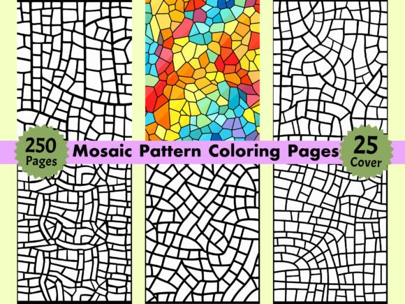 250 Mosaic Pattern Coloring Pages KDP