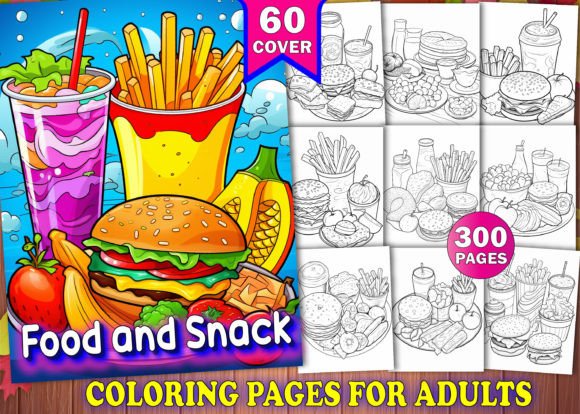 300 Food and Snack Coloring Pages - Kdp