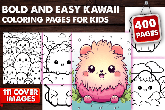 400 Bold and Easy Kawaii Coloring Pages