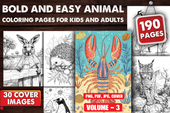 Bold and Easy Animal Coloring Pages V-03: A Practical Evaluation for Print-On-Demand Creators and Mindful Colorists