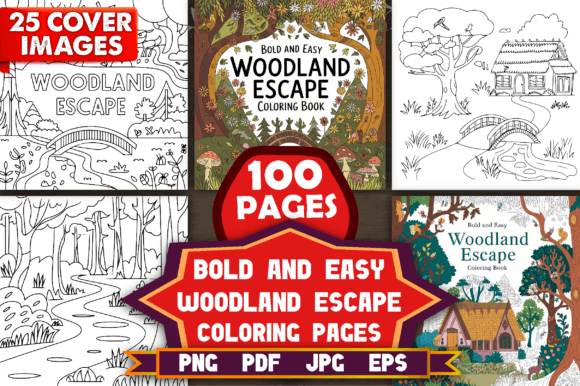 Bold Easy Woodland Escape Color Pages