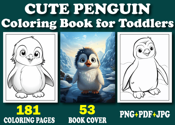 Cute Penguin Coloring Book for Toddlers