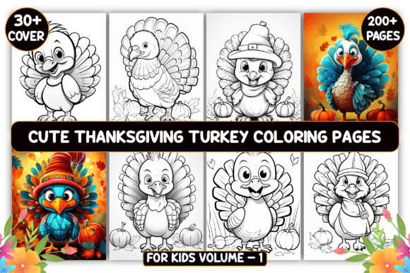 Cute Thanksgiving Turkey Coloring Pages