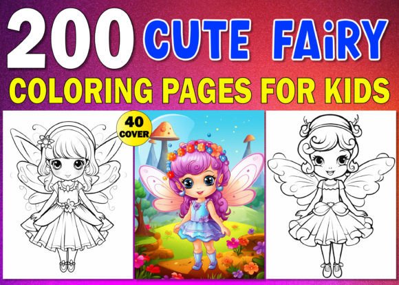Kids Cute Fairy Coloring Book for KDP