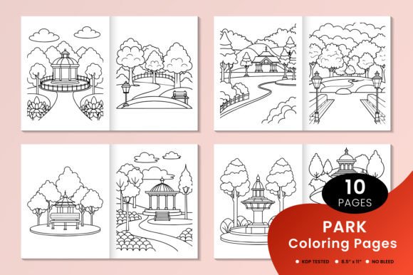 Park Coloring Book Interior Pages